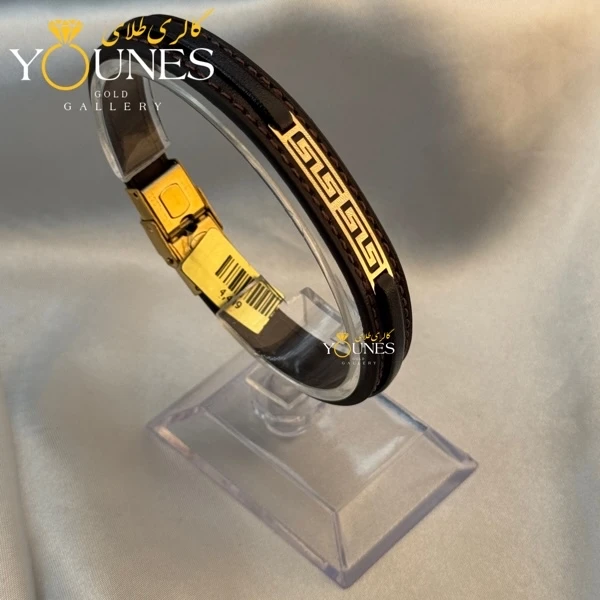 دستبند طلا چرم مردانه ورساچه L133